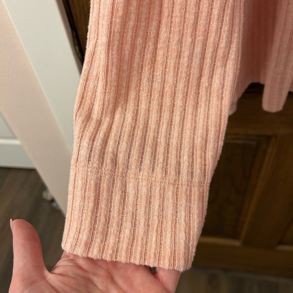 Maeve by Anthropologie Turtleneck Soft Pink Ribbed Cowl Neck Sweater Large - Picture 5 of 12